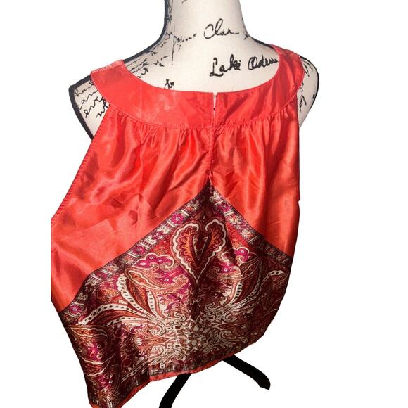 Lane Bryant Tank Top Women's 26 Coral‎ Pink Floral Blouse Shirt - Picture 4 of 8